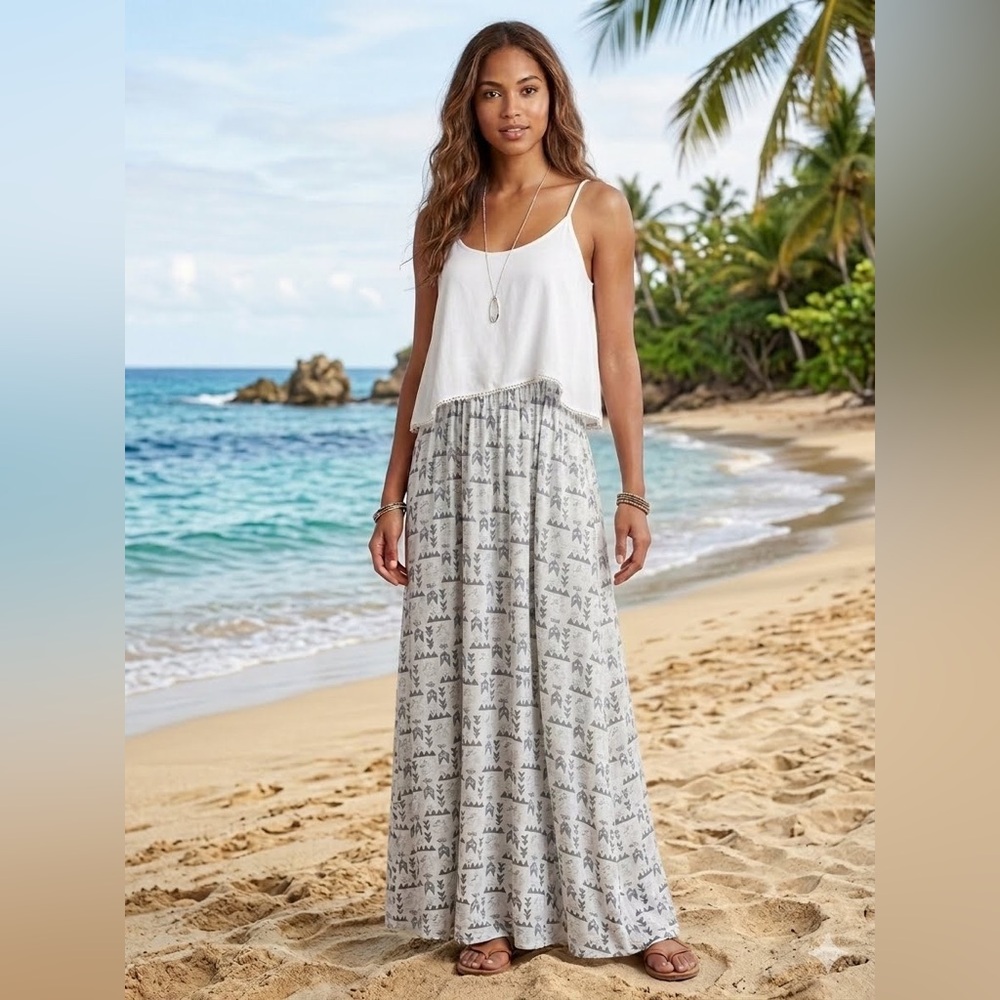 Women's size 6 maxi‎ dress sundress boho beach casual summer